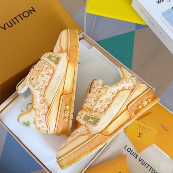 Louis Vuitton Trainer Orange Lettering Logo