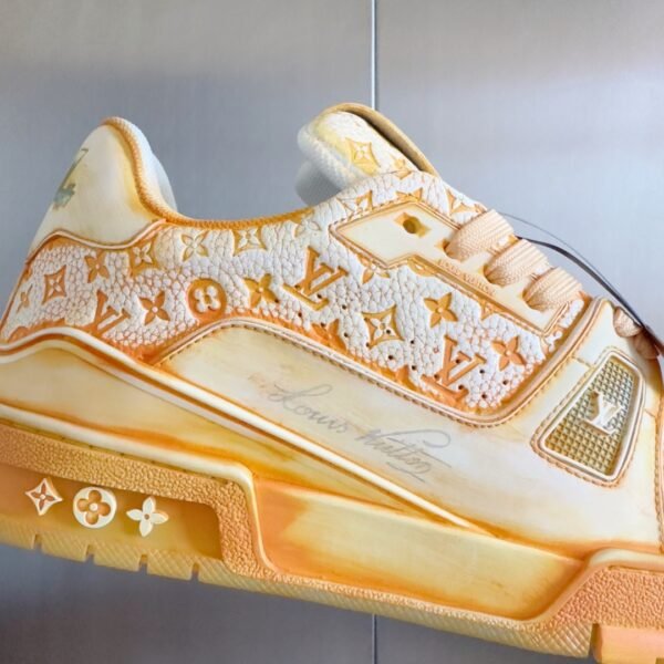 Louis Vuitton Trainer Orange Lettering Logo