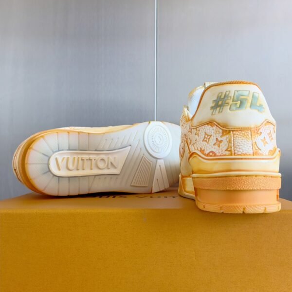 Louis Vuitton Trainer Orange Lettering Logo