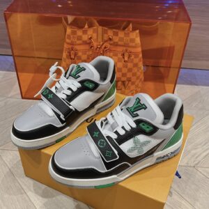 Louis Vuitton Trainer Black Green and White