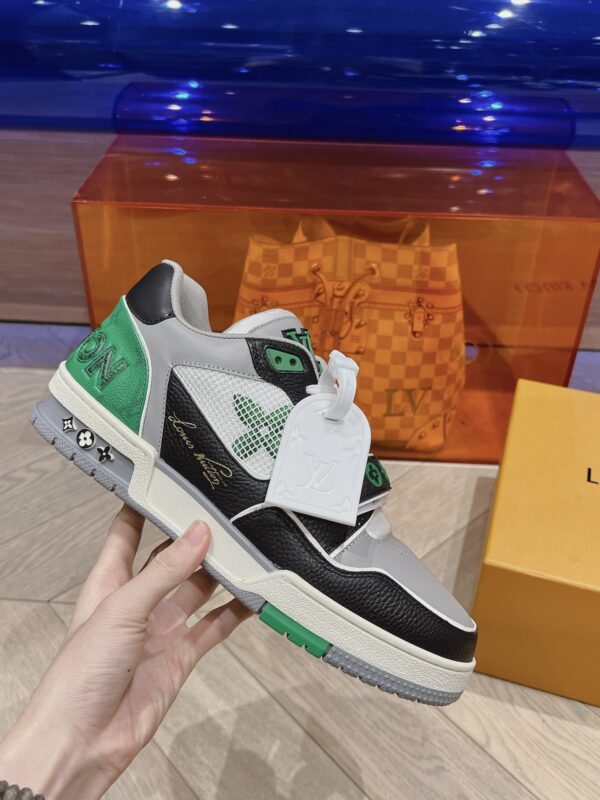 Louis Vuitton Trainer Black Green and White