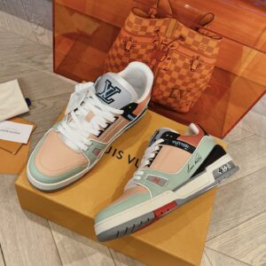Louis Vuitton Trainer Orange and Bean Green