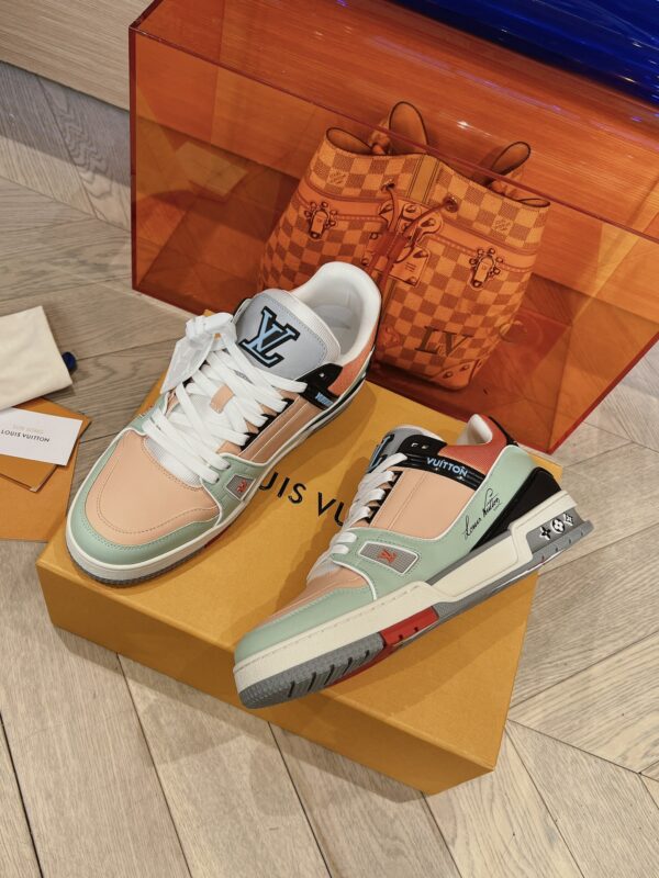 Louis Vuitton Trainer Orange and Bean Green