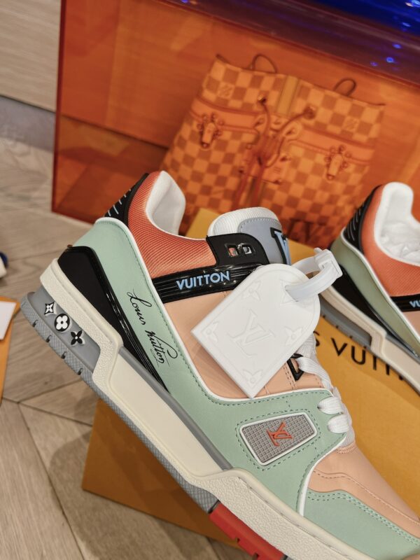 Louis Vuitton Trainer Orange and Bean Green