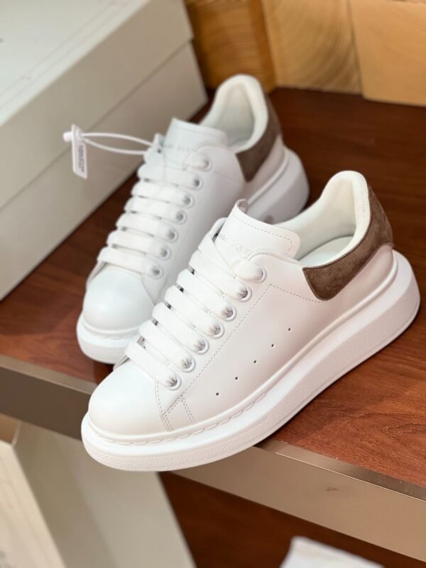Alexander Mcqueen White Leather Brown