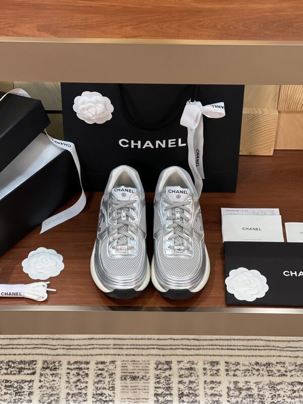 Chanel CC logo Silver Grey