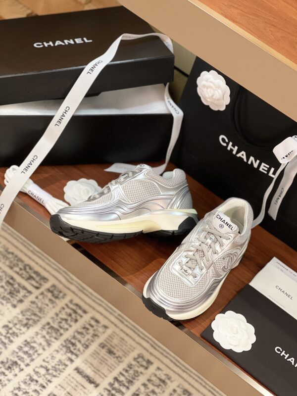 Chanel CC logo Silver Grey