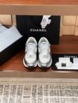Chanel CC logo Silver White