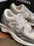 Chanel CC logo Silver White