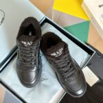 Prada Lambswool Boots Low Black