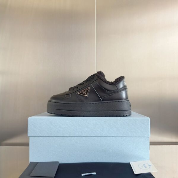 Prada Lambswool Boots Low Black
