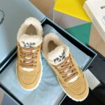 Prada Lambswool Boots Low Yellow