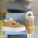 Prada Lambswool Boots Low Yellow