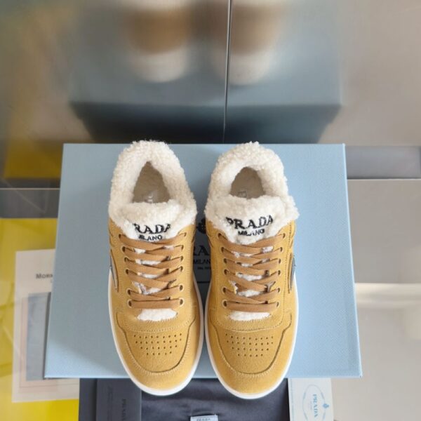 Prada Lambswool Boots Low Yellow