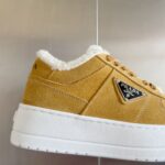 Prada Lambswool Boots Low Yellow
