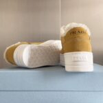 Prada Lambswool Boots Low Yellow