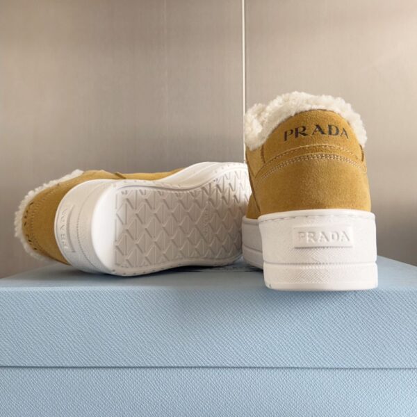 Prada Lambswool Boots Low Yellow