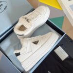 Prada Lambswool Boots Low White