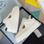 Prada Lambswool Boots Low White