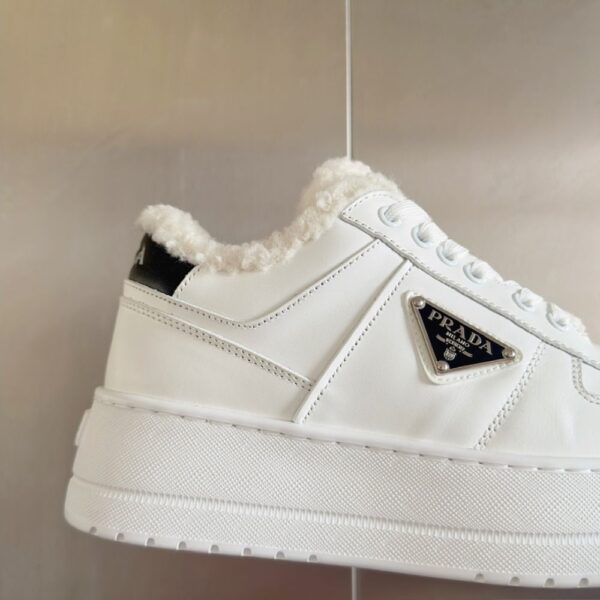 Prada Lambswool Boots Low White