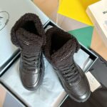 Prada Lambswool Boots High Black