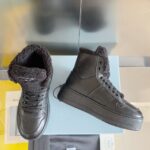 Prada Lambswool Boots High Black