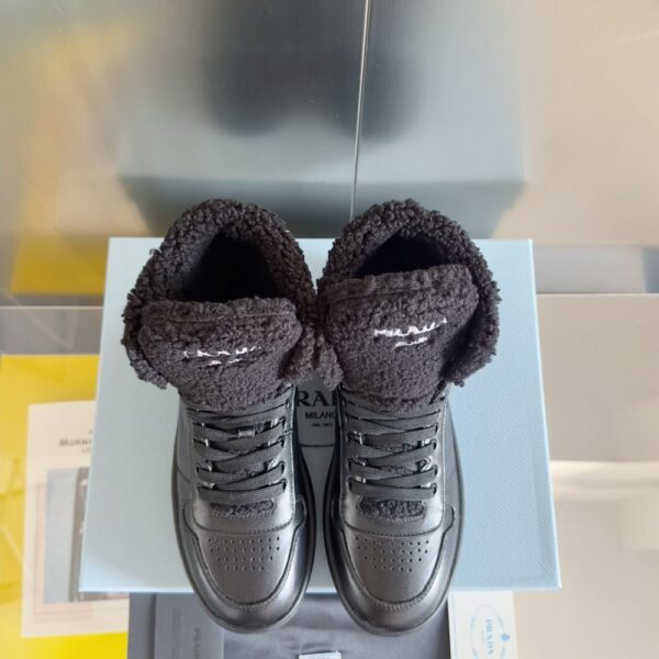 Prada Lambswool Boots High Black