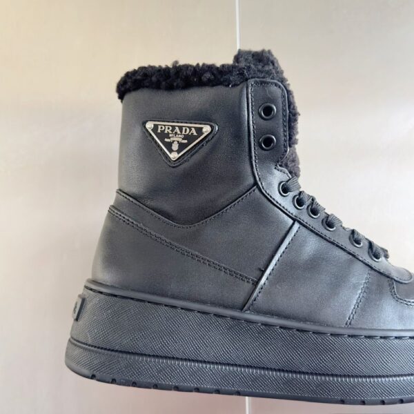 Prada Lambswool Boots High Black