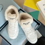 Prada Lambswool Boots HighWhite