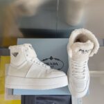 Prada Lambswool Boots HighWhite