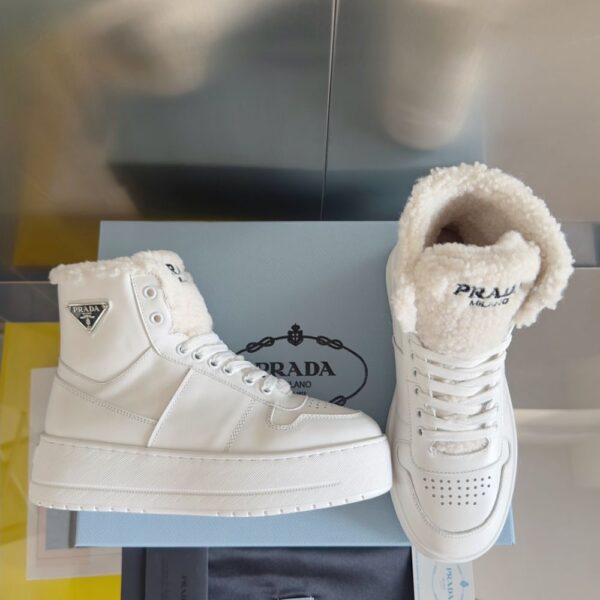 Prada Lambswool Boots HighWhite