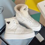 Prada Lambswool Boots HighWhite