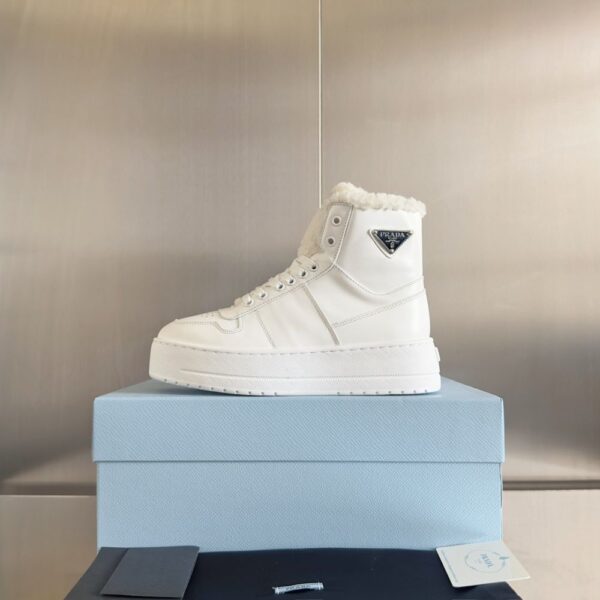 Prada Lambswool Boots HighWhite