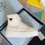 Prada Lambswool Boots HighWhite