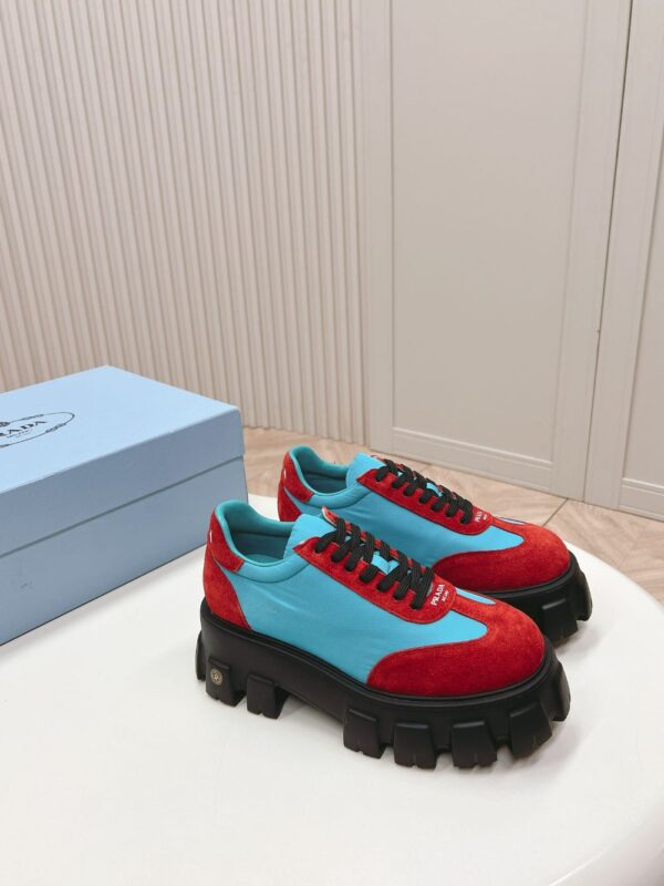 Prada Flatform Shoes Blue and Red