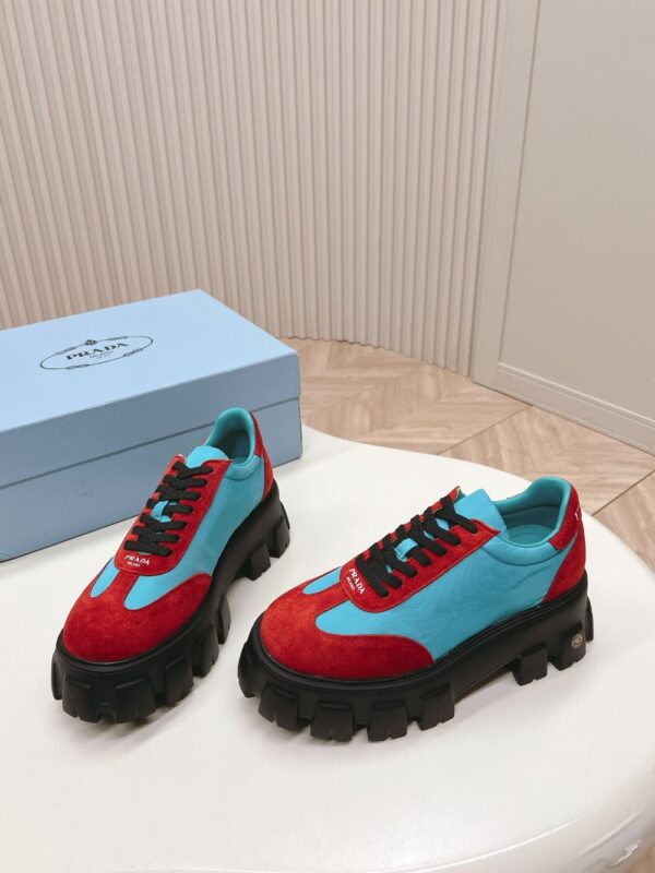 Prada Flatform Shoes Blue and Red