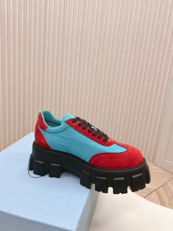 Prada Flatform Shoes Blue and Red