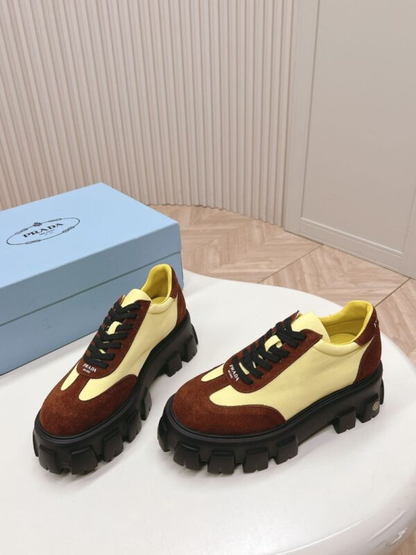 Prada Flatform Shoes Yellow and Brown