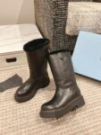 Prada Snow Knight Boots Leather Black