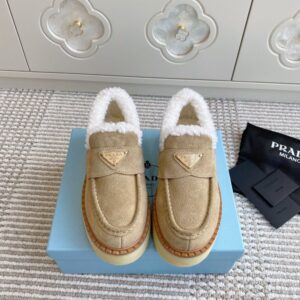 Prada Loafers Winter Khaki