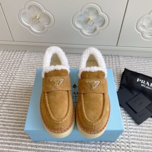 Prada Loafers Winter Camel