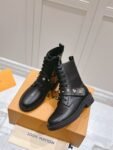 Louis Vuitton Motorcycle Boots Lace-up Black