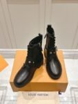Louis Vuitton Motorcycle Boots Lace-up Black