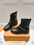 Louis Vuitton Motorcycle Boots Lace-up Black