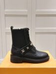 Louis Vuitton Motorcycle Boots Lace-up Black