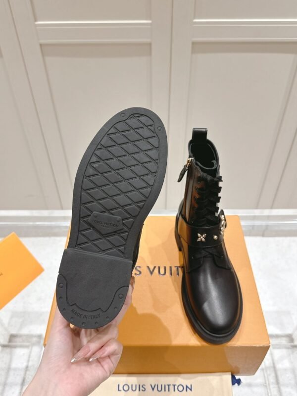 Louis Vuitton Motorcycle Boots Lace-up Black
