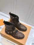 Louis Vuitton Motorcycle Boots Lace-up Light Brown