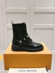 Louis Vuitton Motorcycle Boots Lace-up Light Black