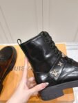 Louis Vuitton Motorcycle Boots Lace-up Light Black