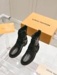 Louis Vuitton Motorcycle Boots Black Lace-up